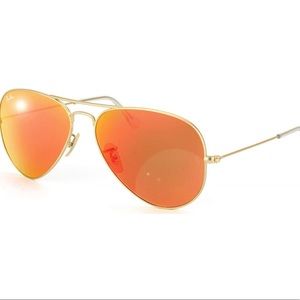 Ray Ban RB3025 Large Aviator Sunglasses - 112/69 Gold (Orange Flash Lens) - 58mm